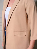 PLUS SIZE 3/4 SLEEVE OPEN FRONT BLAZER