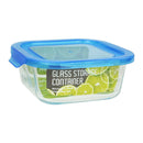 Bonita Home Square Glass Container with Blue Lid - 27oz