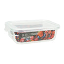 Bonita Home Rectangle Glass Container with White Lid - 21.6oz