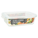 Bonita Home Rectangle Glass Container with White Lid - 35oz