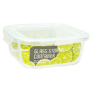 Bonita Home Square Glass Container with White Lid - 27oz