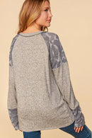 CAMO BANDED TWO TONE HACCI COLOR BLOCK TOP