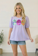 Turn Heads Lilac Sequin Easter Egg Terry Top (Open Pack)