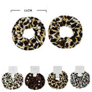 Animal Printed Velvet Hair Tie With Pearl 50204D ( 12 units)