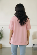 Look My Way Blush Hi-Lo French Terry Outseam Pullover (Open Pack)