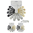 Assorted Metal Snap Hair Clips Set 1056GS (12 units )