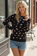 Black Valentines Kiss Sweater (Open Pack)