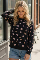 Black Valentines Kiss Sweater (Open Pack)