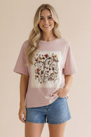 DROP SHOULDER OVERSIZED FLORAL PATCHWORK TOP