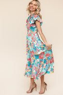 COLLARED NOTCH NECK KNIT DRESS W/ SIDE POCKETS