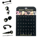 Black Assorted 42PC Body Piercings 084BK (1 unit)