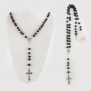 Black Bead Guadalupe Necklace 189BK (12 units)