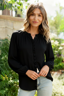 Effortlessly Edgy Button Down Blouse (Open Pack)