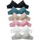 MAMIA LADIES PLAIN NO WIRE COTTON 3 HOOK BRA (BR4455PN)