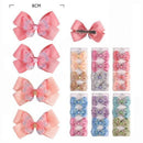 Butterfly Accent Ribbon Bow Hair Clip 4PC Set 10228BN (12 units)