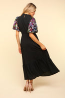 MULTI COLOR FLORAL SEQUINS MAXI DRESS