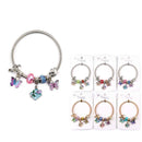 Charm Bracelet with Butterfly & Crystal Pendants 5631 (12 units)