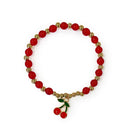 Cherry Charm Bracelet Red Gold Beads 49949 (12 units)