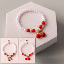 Cherry Red Pearl Beaded Bracelets 18334 (12 units)