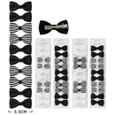 Classic Black & White Bow Hair Clips Set 40007BW (12 units)