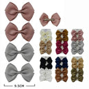 Classic Ribbon Bow Hair Clips 4PC Set 10015W (12 units)