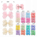 Classic Ribbon Bow Hair Clips 4PC Set 10151P (12 units)