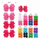 Classic Ribbon Bow Hair Clips 4PC Set 10151R (12 units)