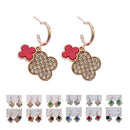 Clover Drop Hoop Earrings 3122R (12 units)