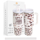 Coffee Bean Tumbler W/Handle 40oz Double Wall 812 CFBEAN (1 unit)