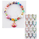 Colorful Beaded Charm Bracelet With Shell Pendant 3756 (12 units)