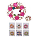 Colorful Crystal Floral Brooch Pin 0039R6 (12 units)