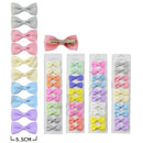 Colorful Ribbed Bow Hair Clips Set 40000P (12 units)