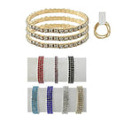 Colourful Rhinestone 3Lines Bracelet 45012R (12 units)