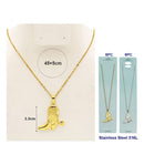 Cowboy Boot Pendant Necklace – Stainless Steel 316L Western Charm 2730 (12 units)