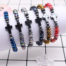 Cross Crystal Beaded Stretch Bracelet 1401 (12 units)