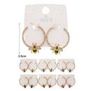 Crystal Bee Hoop Earrings 50898 (12 units)