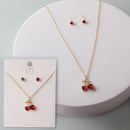 Crystal Heart Cherries Necklace Set 9488 (12 units)