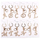 Crystal Initial Letter Keychain ? Gold Finish 0710GC (12 units)