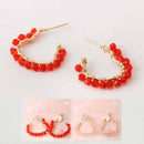 Crystal Wrapped Pear Hoop Earrings 35031 (12 units)
