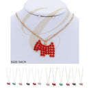 Cute Rhinestone Medal Necklaces 0320R6 (12 units)