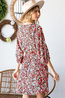 Black Floral Print Dress