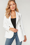 FRONT CLOSURE TASSEL DETAIL FULLY LINED BLAZER