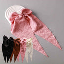 Daisy Embroidered Silk Tail Bow Clip 13265 (12 units)