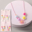 Daisy Flower Beaded String Necklace 0360 (12 units)