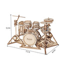 3D Modern Wooden Puzzle | Drum Kit