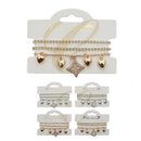 Elegant Heart & Crystal Layered Bracelet Set 2368GS (12 units)