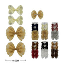 Elegant Lace Hair Bow 4PC Clip Set 10234W (12 units)
