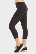 SOFRA LADIES POLYESTER CAPRI LEGGINGS (EX901)