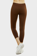 SOFRA LADIES POLYESTER CAPRI LEGGINGS (EX901)