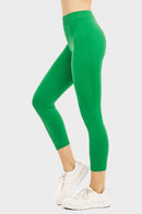 SOFRA LADIES POLYESTER CAPRI LEGGINGS (EX901)